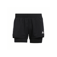 Adidas 運動短褲 Pacer 3 Shorts 女款 黑 抽繩 彈性 含內層 雙層 健身 GL7686