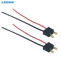 LEEWA 2PC Car Headlight Cable H7 Male Connector Plug Lamp Bulb Socket Automotive Wire Halogen Adapter Holder #CA4942