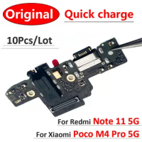 10Pcs，100% Original For Xiaomi Poco M4 X4 Pro Redmi Note 11 11S Pro 5G USB Charging Plug Socket Port Connector Charge Board Flex