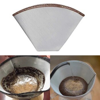 Reusable Pour Over Coffee Filter Hand-brewed Coffee Filter Conical Filter Paper Flexible Stainless Steel Mesh Coffee Filter