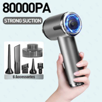 80000PA Mini Car Vacuum Cleaner Wireless Portable Cleaning Machine for Car Powerful Handheld Cleaner for Keyboard Home Appliance