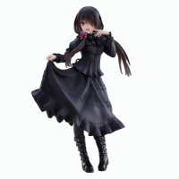 DATE A LIVE Tokisaki Kurumi Anime Figure Cute Girl Model Toy PVC Black Dress Dress Up Standing Model Car Interior Ornament
