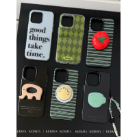Ins Niche Personality Striped Magnetic Stand Compatible with Apple 17 Pro Max 16/15/14/13 Phone Case