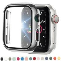 Glass+cover for Apple Watch Case Series 8 7 6 5 4 9 Se 44mm 40mm 42-38-41mm 45mm Bumper Screen Protector Apple Watch Accessories