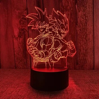 Anime Goku Vegeta Dragon Ball Z Super Saiyan 3D Lamp LED Night Light Goku Jiren Broly Table Lamp Gift 7/16 Colors USB charging