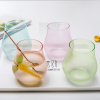 杯子創意個性潮流可愛少女家用玻璃ins簡磨砂水杯果汁杯飲料杯