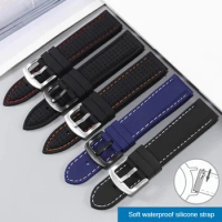 Universal Waterproof Silicone Watch Strap Of Various Brands 18/19/20/21/22/23/24mm Straight Interface Rubber Watch Strap