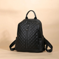 【時尚巴黎】雙11 現貨+預購 真牛皮後背包側背包真皮革雙肩包托特包隨身女包包(輕便棋盤格紋後背包74lv45)