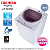 TOSHIBA東芝10公斤星鑽不鏽鋼單槽洗衣機AW-B1075G(WL)~含基本安裝+舊機回收