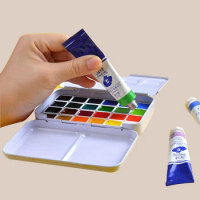 WHITE NIGHTS artist watercolor paint professional tubular acuarela set 12  colors 24 colors painting art supplies