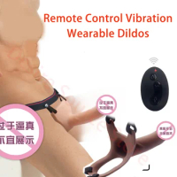 Wireless Remote Vibrator Enlarge Penis Dildo Wear Vibrating Panties Orgasmic Massage Adult Sex Toys for Men Couple Tools 18 Dick