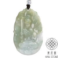 【漢石齋】天然翡翠A貨 不動明王玉珮吊墜 飄花種(37*60*5mm)