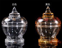 八吉祥寶瓶透明水晶舍利塔佛塔高6cm裝甘露丸壓克力嘎烏盒佛教密宗法器