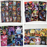 1pcs15x20cm Glass Disney witch retro terror pattern Patchwork Cotton Canvas Fabrics DIY Sewing Material Cloth Hand Embroidery