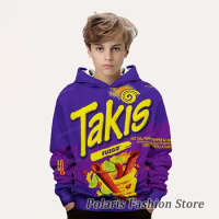 Takis Hoodie Kids Chips Long Sleeve Pullover Sweater Boys Girls Funny Clothes Autumn Winter Sweatshi