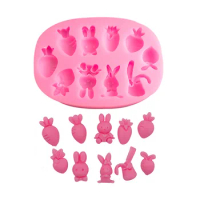 Easter rabbit radish modeling silicone mold DIY cake chocolate decoration mold candy biscuit flip sugar clay mold