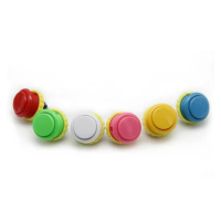 6pcs/lot Genuine SEIMITSU PS-14-GN Solid Color Pushbutton 30mm Screw In Buttons for Arcade MAME Replace Parts Hori fight sticks