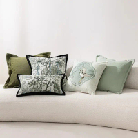 ปลอกหมอนอิง สีเขียวสด 30X50/45X45CM ปั๊ม Jacquard ปลอกหมอนอิง ตกแต่งบ้าน ปลอกหมอนตกแต่ง