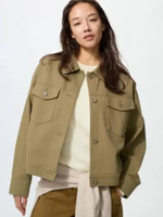 UNIQLO Jaket Rileks Jersey Relax Jacket Denim wanita KHAKI XL
