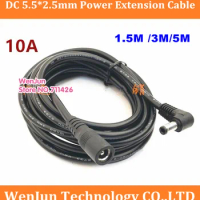 1.5M/3M/5M elbow 19V power extension cable DC 5.5*2.5 male to female power cable DC 5.5x2.5mm for notebook / Projector 1pcs/lot