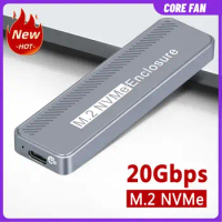 M.2 NVMe SSD Enclosure SSD Case Enclosure USB3.2 GEN2*2 20Gbps Portable SSD Box MAX 4TB for Windows Macbook PC