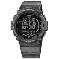 CASIO 卡西歐 運動潮流 計時 兩地時間 防水 電子數位 手錶 灰色 AE-1500WH-8B 50mm