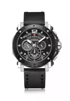Expedition Expedition Jam Tangan Pria - Black White - Leather Strap - 6402 BCLTBBA