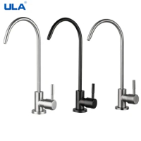 ULA 1/4"Kitchen Filtered Faucet Stainless Steel Direct Purifier Direct Drinking Tap Single Cold Water Sink Faucet Black/Brushed