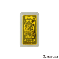 JoveGold漾金飾 貓貓招財黃金條塊 - 0.1台錢(金重一分)