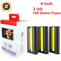 6 inch Ink Cassette KP-108IN For Canon Selphy Photo Printer CP1200 CP1300 CP910 CP900 CP1500 Color Ink Paper Printing
