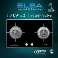ELBA 2 Burners Built-in Glass Hob EGH-G8592G(BK) - Safety Valve Flame Failure Device High Flame 5.0K