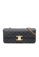 CELINE 二手 Celine Triomphe 塗層帆布 Triomphe 鏈條單肩包