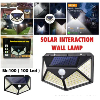 Lampu Taman Outdoor 100 LED | Waterproof Solar Tenaga Surya Dengan Sensor Gerak | Lampu sensor Tenag