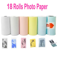 18 Rolls Color White Thermal Paper label Paper Sticker Paper For PeriPage PAPERANG Photo Printer Mini Pictures Printer