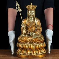 純銅地藏王菩薩擺件地藏王菩薩像工藝品地藏王像家用佛堂神像供奉