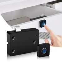 Fingerprint Lock Electronic Finger Print Cabinet Door Lockset Smart Biometric Hidden USB Rechargeable Keyless