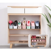Shoe Rack Space Savers Cabinets Shelf Plastic Adjustable Shoe Support Integrated Simple Storage Organizer for Bedroom Bathroom