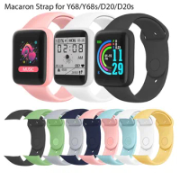 Macaron Colors Silicone Strap For Y68 D20 Smart watch Replacement Soft TPU Watchband Belt Y68s D20s SmartWatch Band Accessories