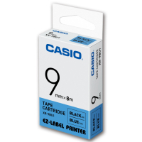 CASIO 標籤機專用色帶-9mm【共有9色】藍底黑字-XR-9BU1