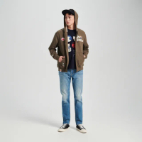 【EDWIN】江戶勝 男裝 太郎笑羔羊防寒連帽外套(中灰色)
