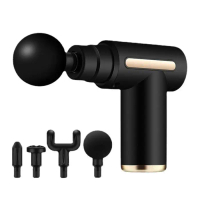 Massage Gun Mini Alat Pijat Refleksi Otot Terapi Elektrik Fascial Gun - Hitam