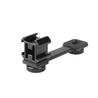 PT-3 Triple Cold Shoe Mounts Plate, Microphone Led Video Light Stand Extension Compatible for DJI OSMO Mobile 2/Zhiyun Smooth 4