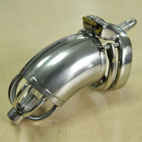 Metal Cock Sleeve Penis Lock Stainless Steel Chastity Cage CB6000 Cbt BDSM Cock Ring Male Chastity Device With Urethral Catheter
