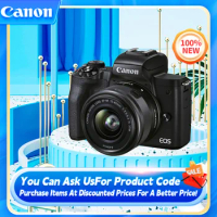 Canon EOS M50 Mark II Micro Single Camera 4K High-Definition Digital Camera Vlog Camera M50II Add 15-45mm F3.5-6.3 IS STM Lens