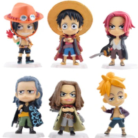 Anime One Piece Red Hair Pirates Luffy Ace Shanks Yasoppu Marco PVC Action Figure Statue Collection Model Kids Toys Doll Gifts