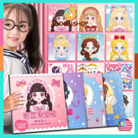 IDOON Children Makeup Change Sticker Book Girls Dress Up Quiet Book Cartoon DIY Princess Paper Buku 