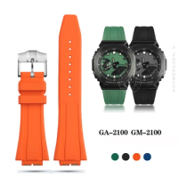 GA2100 GA2110 Sports Rubber Watchband For G-SHOCK Casio GM-2100 GA-2100 GA-2110 Series Waterproof Silicone Watch Strap Chain