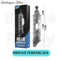 Alat bantu pria Sarung Pengaman Pria Sambungan Silikon Bertekstur Kristal Silikon Dua Lubang Bergeta