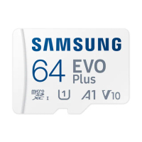 【SAMSUNG 三星】EVO Plus microSDXC U1 A1 V10 64GB記憶卡 公司貨(4K/手機/平板/GoPro/運動攝影)