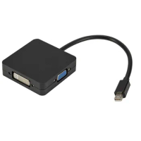 3 In 1 Mini DP To HDMI-compatible VGA DVI Converter Mini Display Port Adapter Cable To DVI VGA for MacBook Lenovo Microsoft